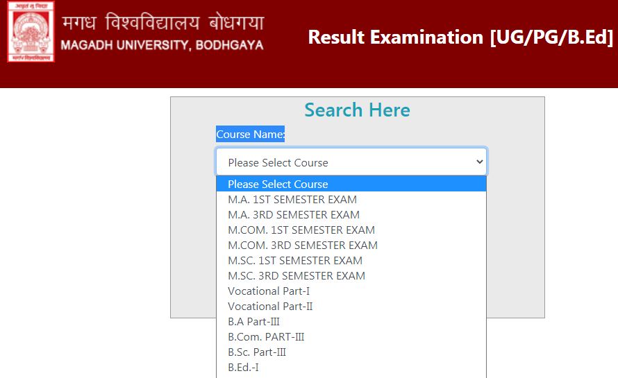 Revise Exam Result Magadh University Back Paper Revaluation Result