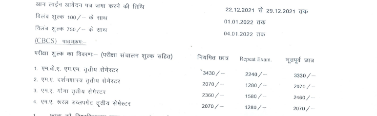 RDU Rani Durgavati University Examination Process