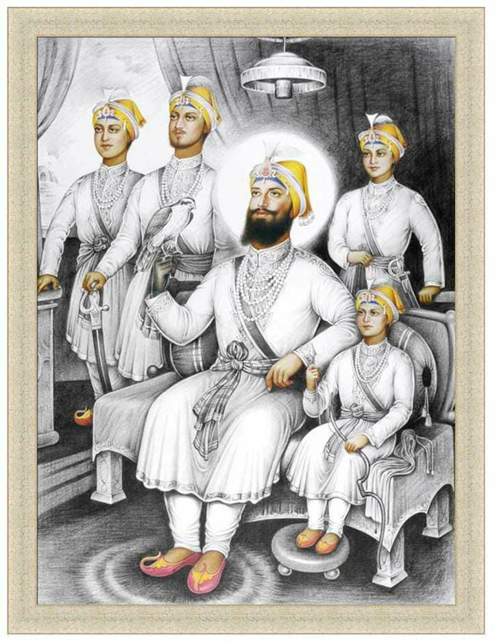 Guru Gobind Singh ji with Sons